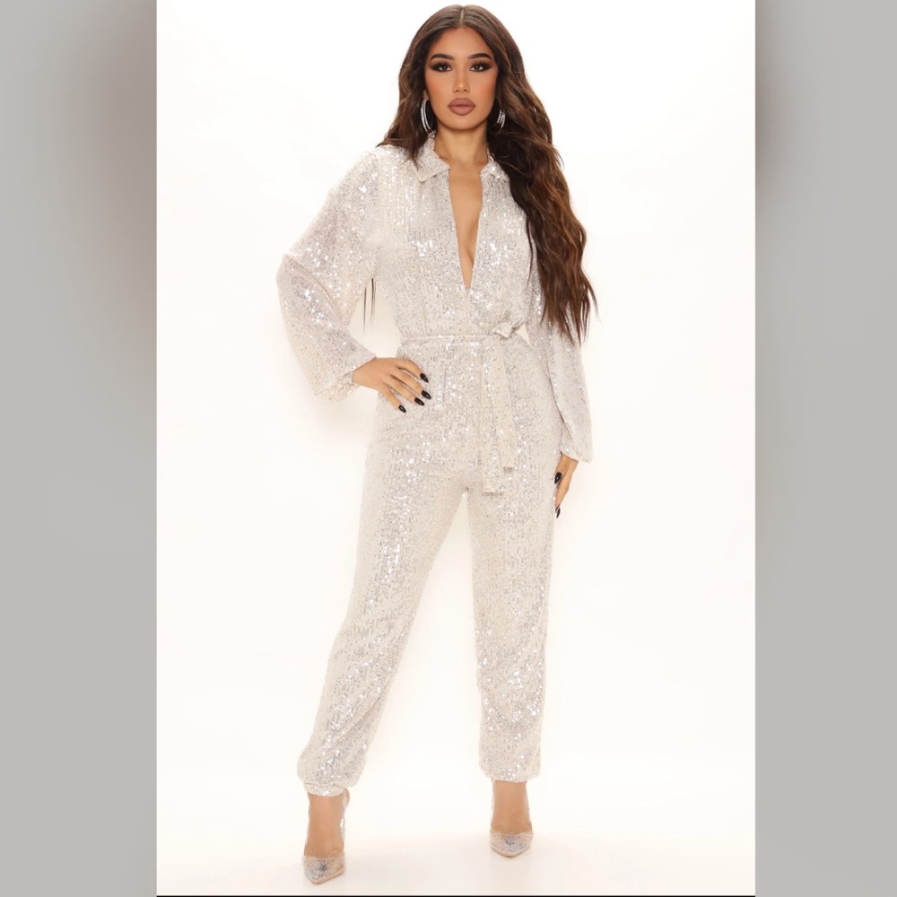 NWT Beautiful Sequin Jumpsuit